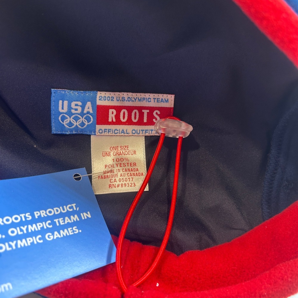 2002 Olympics Hat Blue Roots Salt Lake City Team USA Beret Red Winter Vintage - Picture 2 of 4
